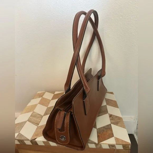 Vintage Tommy Hilfiger Brown Leather Shoulder Bag - Picture 6 of 8